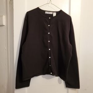 Carolyn Taylor Black Button Down Sweater
